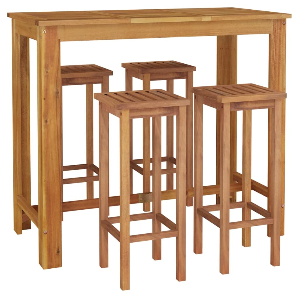vidaXL 5 Piece Patio Dining Set Solid Wood Acacia