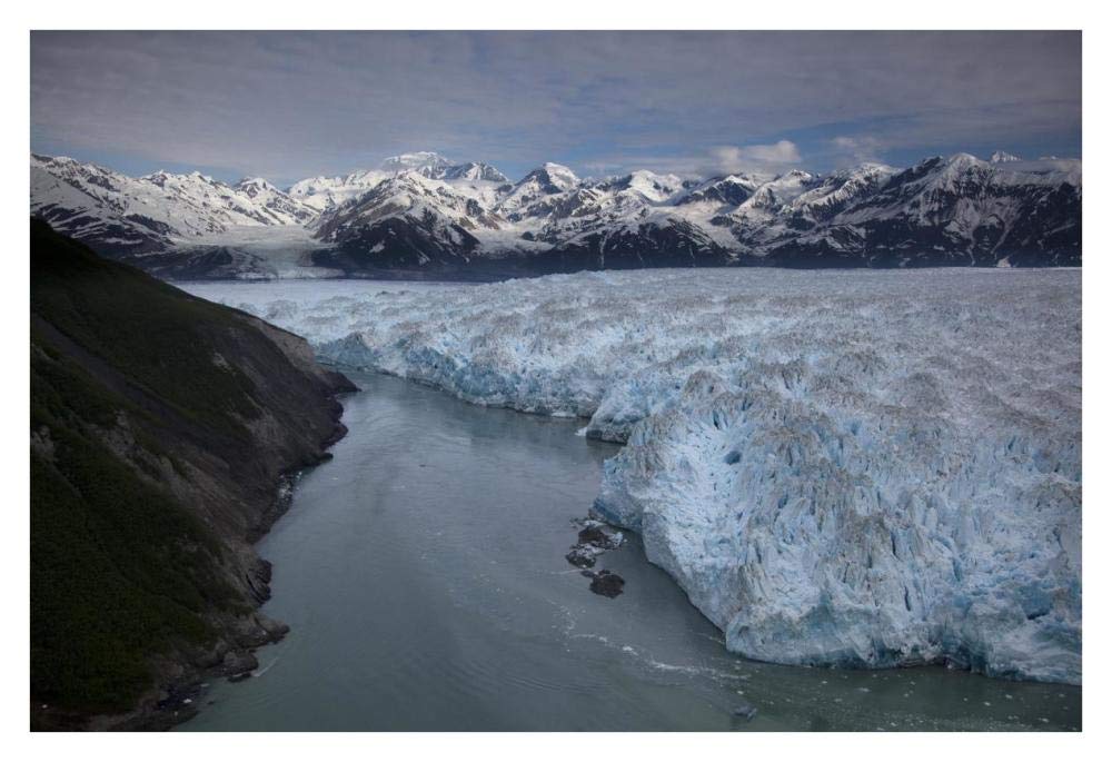 Hubbard Glacier encroaching on Gilbert Point, Wrangell-St. Elias National Park, Alaska-Paper Art-38x26”