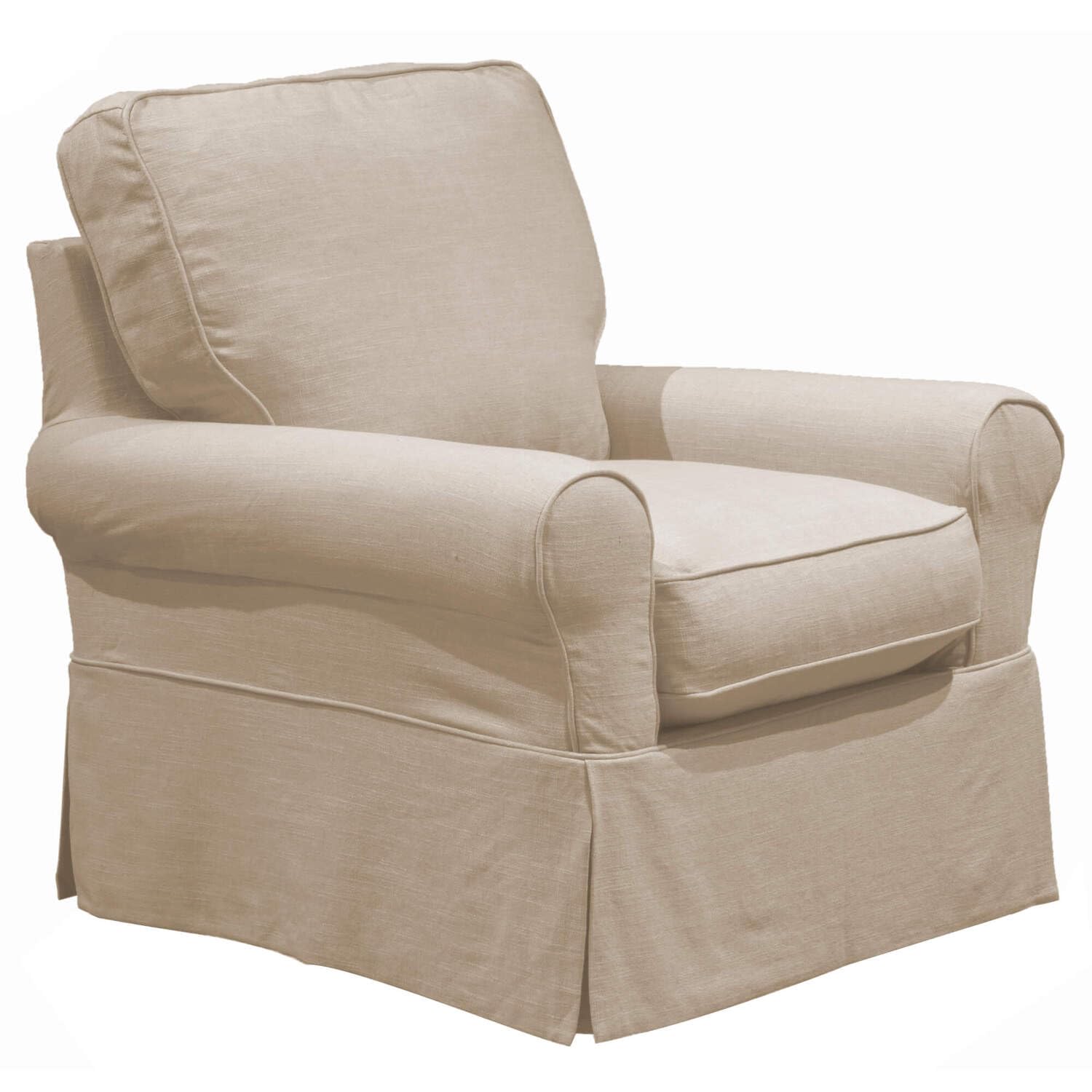 Sunset Trading Horizon Slipcovered Swivel Rocking Chair | Linen