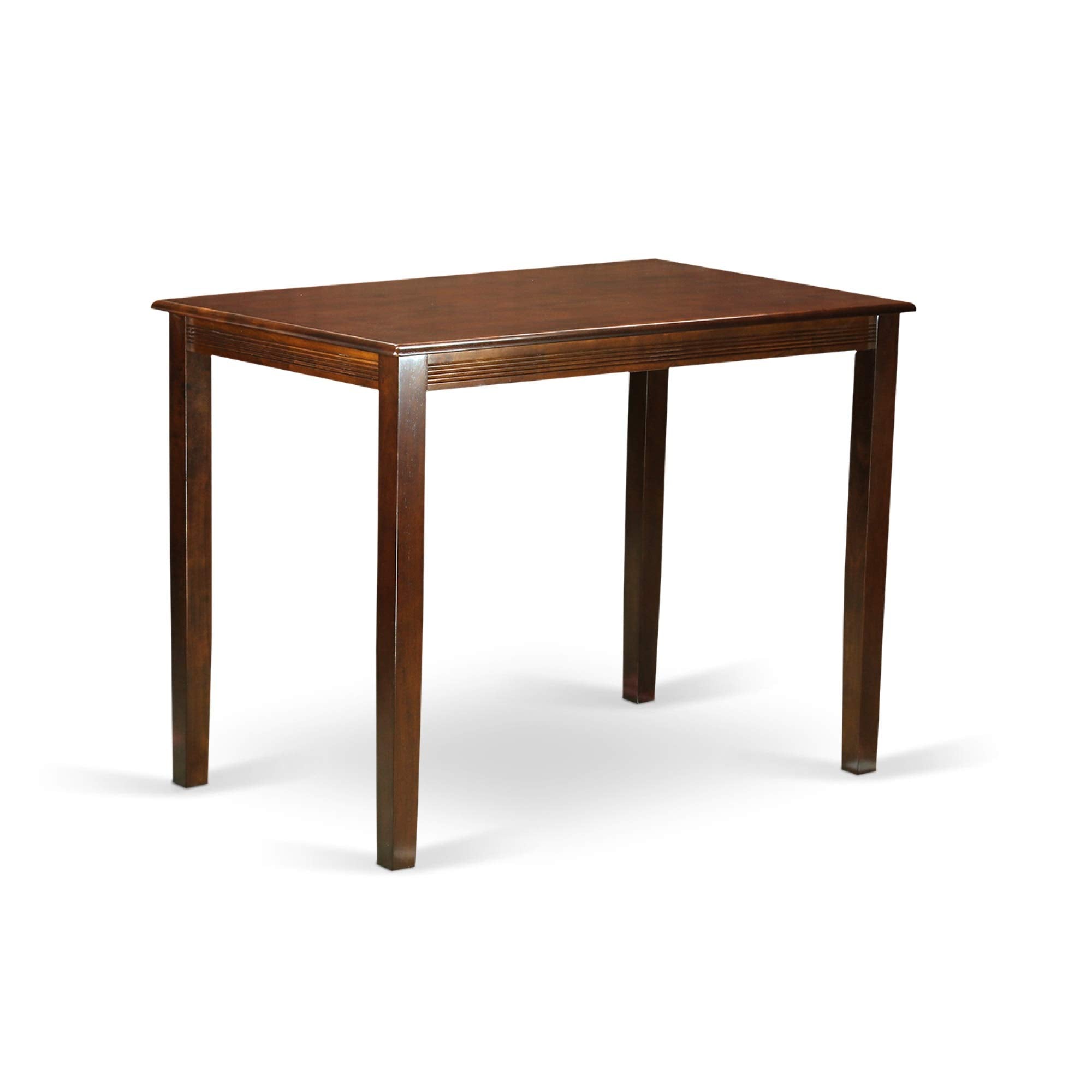 Casafoyer YABU5-MAH-LC 5 Piece Counter Height Pub Set Includes a Rectangle Dining Table and 4 Faux Leather Kitchen Dining Chairs, 30x48 Inch, Mahogany