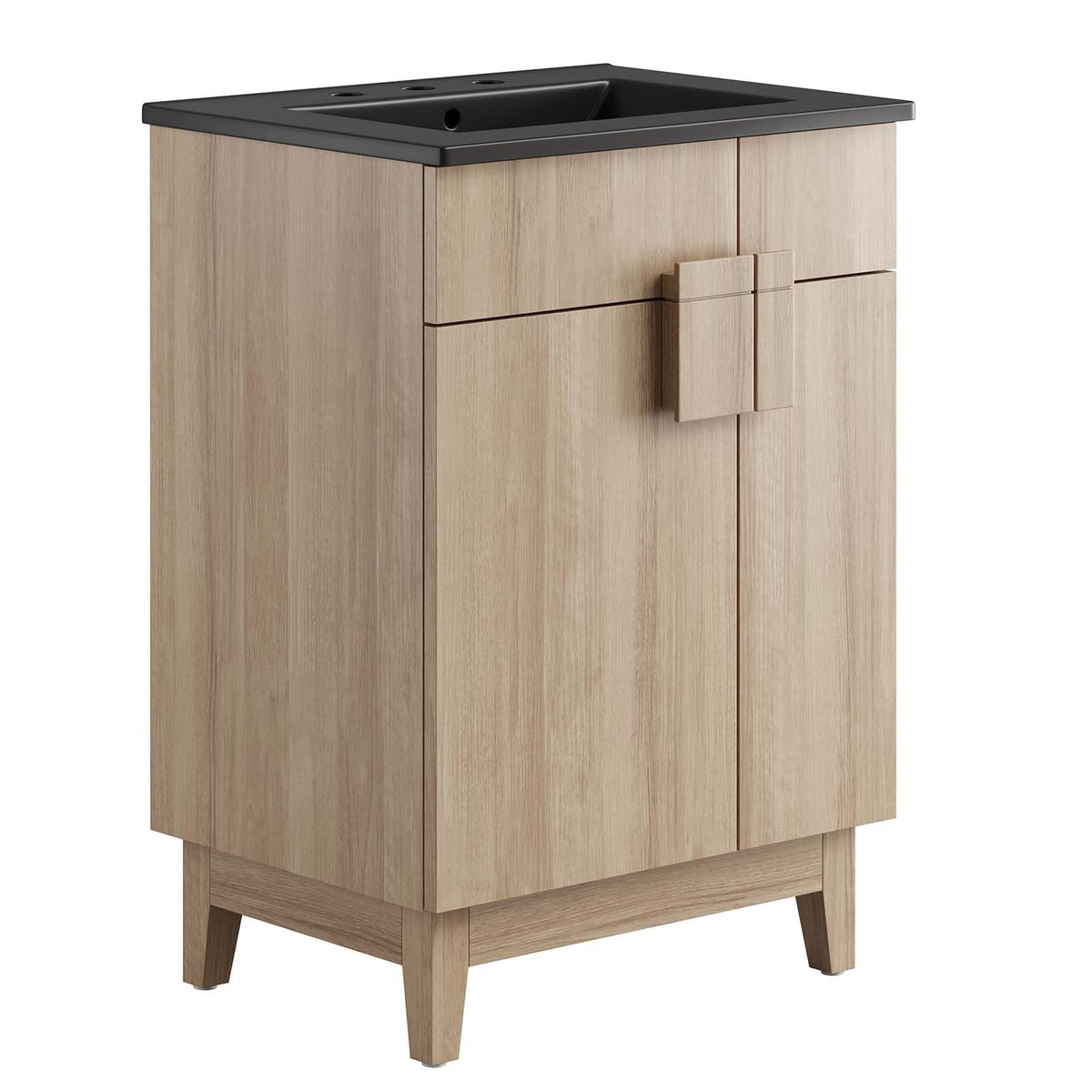 Modway Miles Vanity, Black Oak