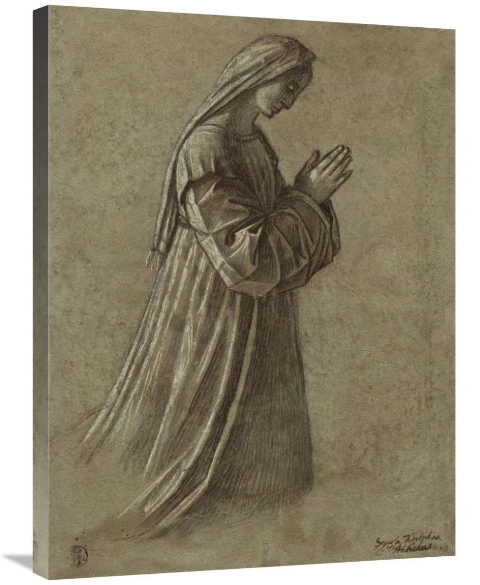 Study of the Virgin (recto); Study of the Virgin and of Hands (verso)-Canvas Art-24x32”