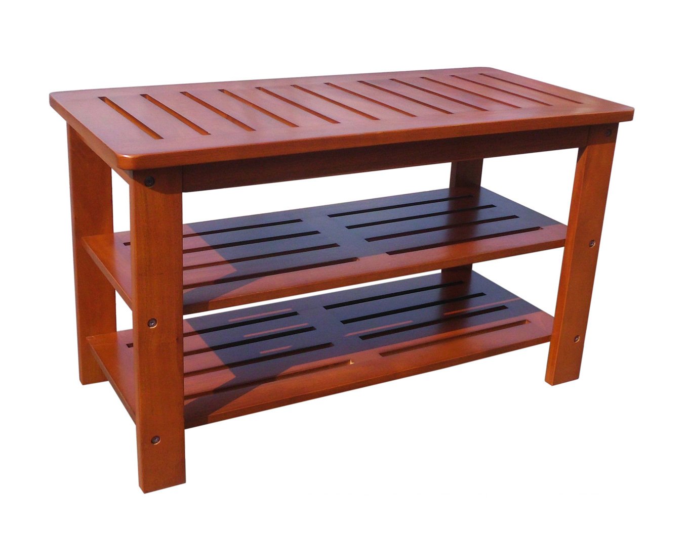 D-ART COLLECTION, INC Mahogany Michaela Honey Shoe Bench