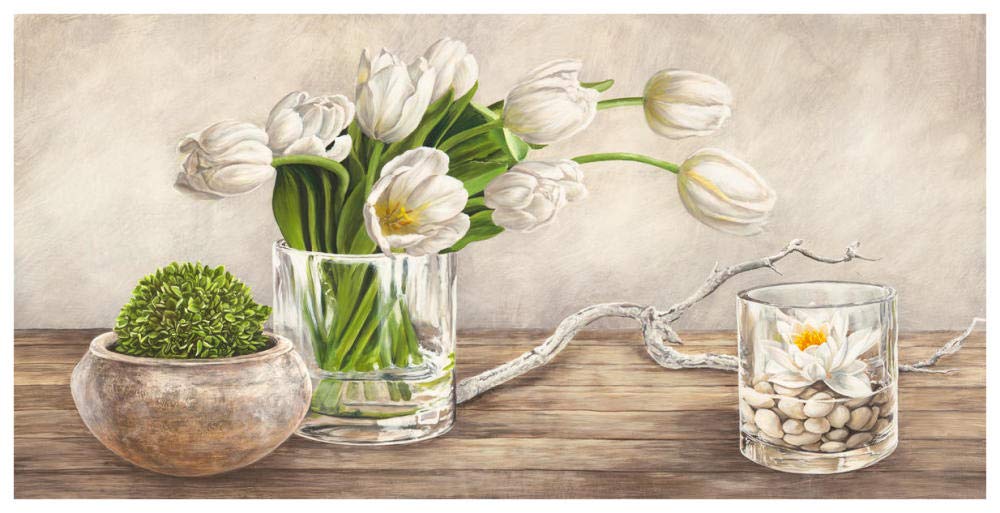 Arrangement with Tulips-Paper Art-74x38”