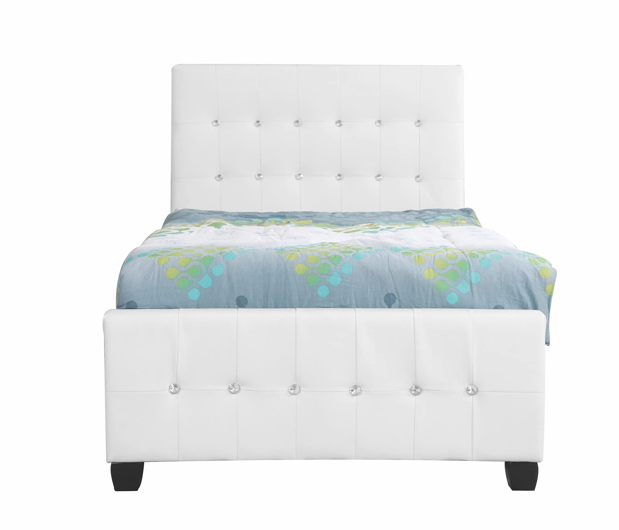 Diamond White Twin Panel Beds