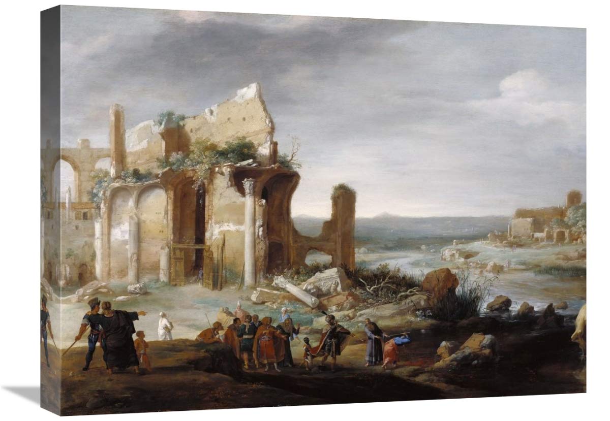 Moses and Aaron Changing the Rivers of Egypt to Blood-Canvas Art-24x18”