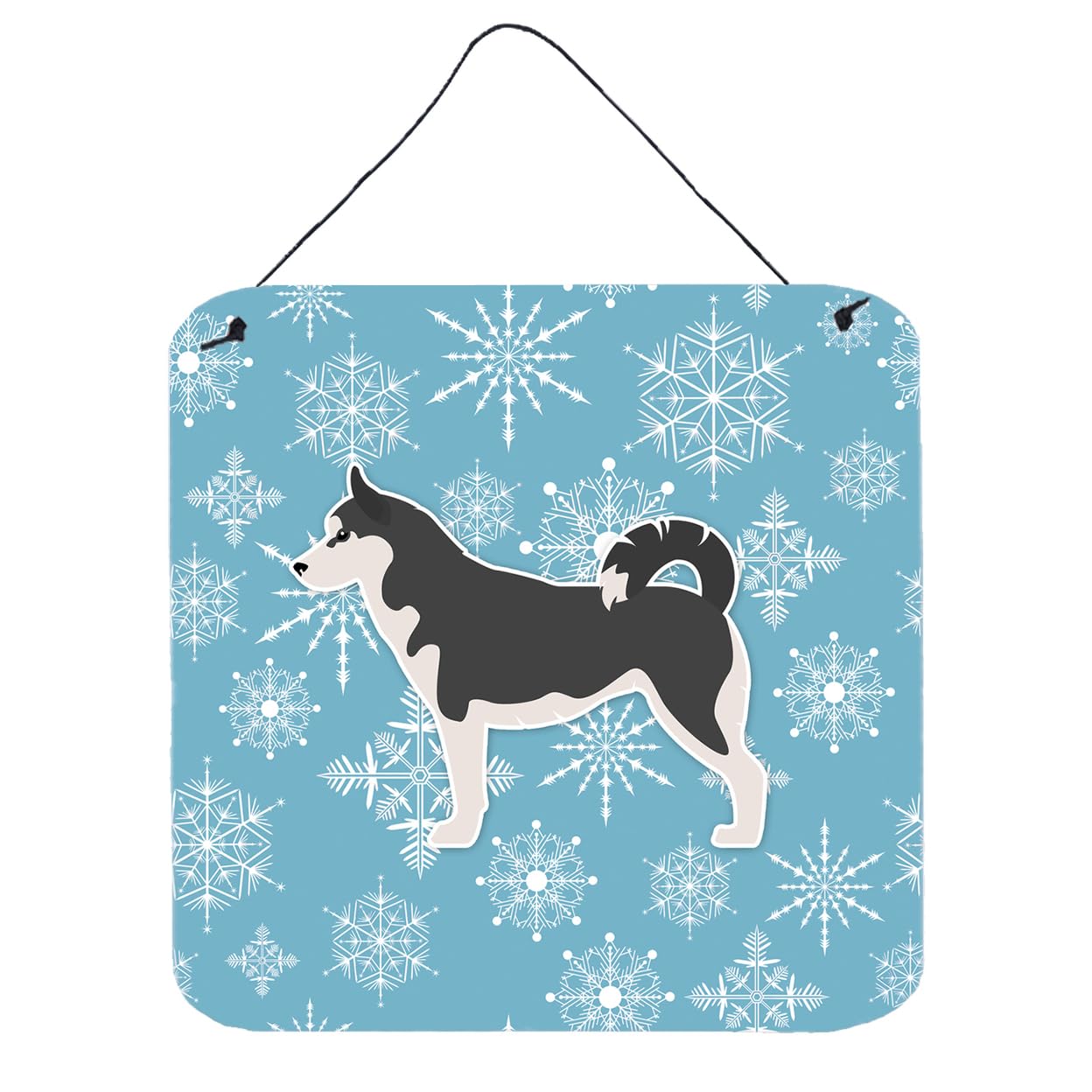Winter Snowflake Design with Dog Art Wall or Door Hanging Prints