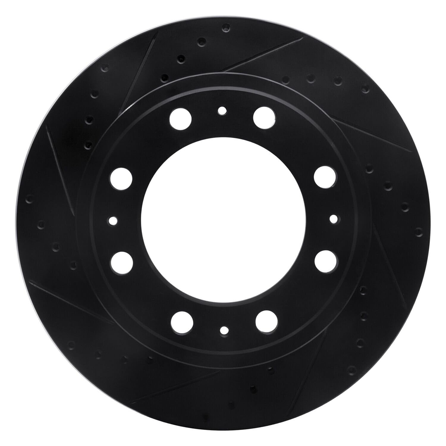 R1 Concepts Brake Rotor Drilled and Slotted Black ECB-40122L