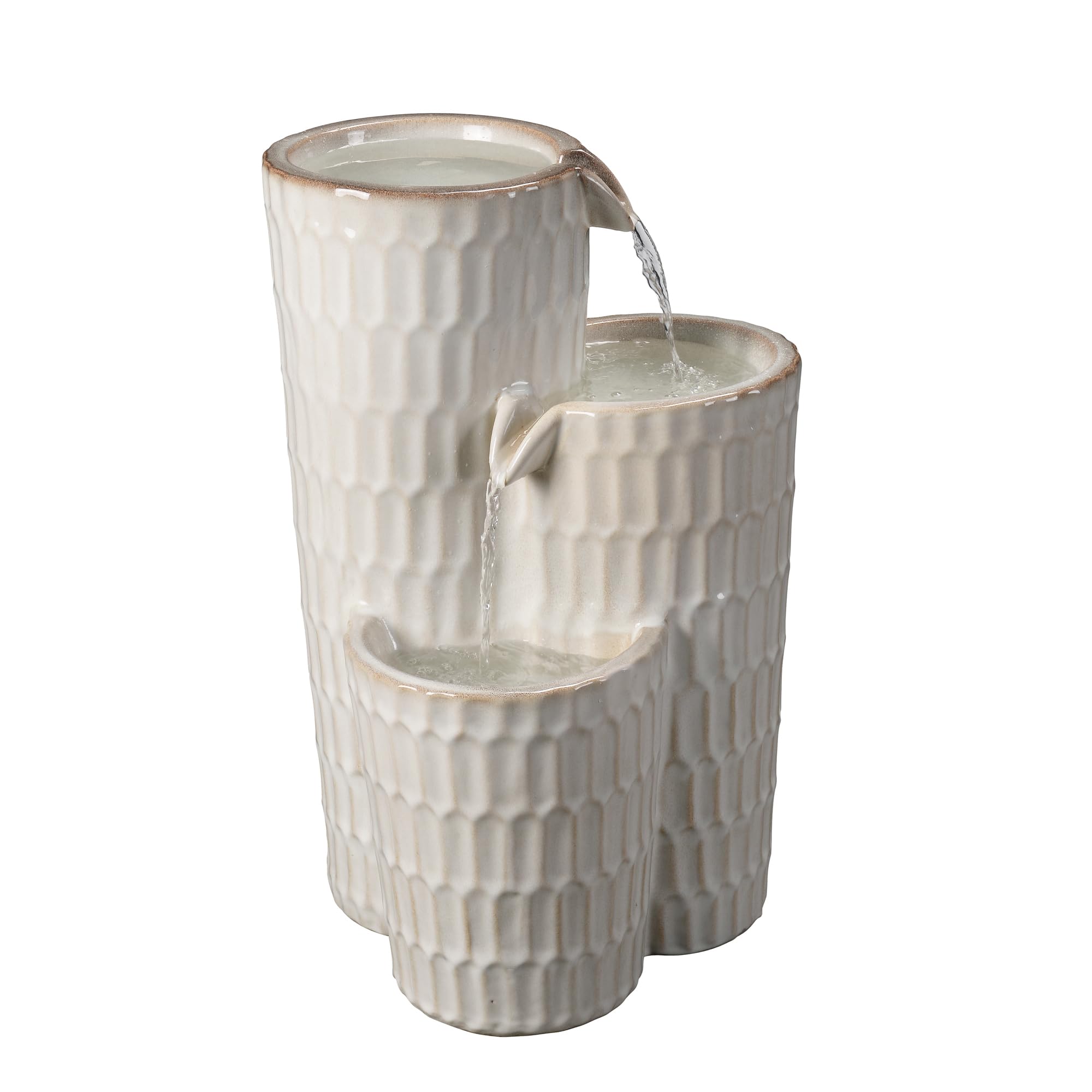 Hi-Line Gift Ltd 79586-03-IV Ivory Ceramic Fountain - Elegance in Simplicity, No Lights