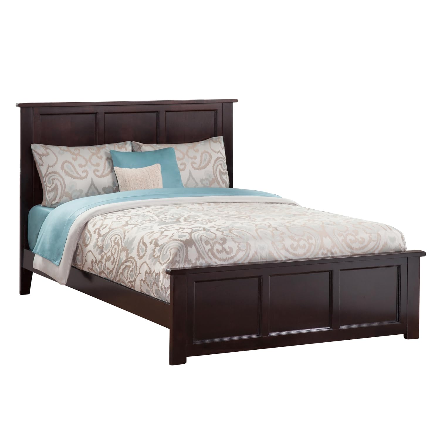 Madison Full Low Profile Platform Bed with Matching Footboard in Walnut