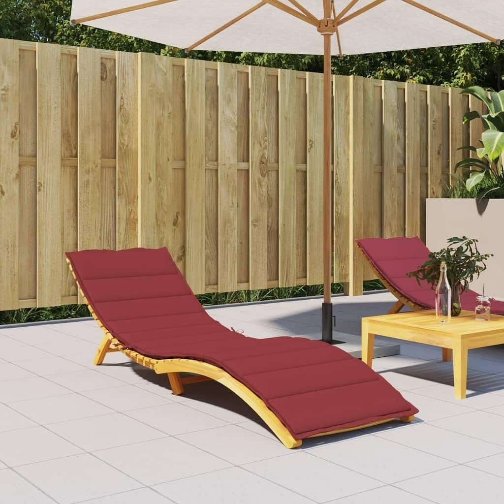 vidaXL Sun Lounger Cushion Wine Red 78.7x19.7”x1.2” Fabric