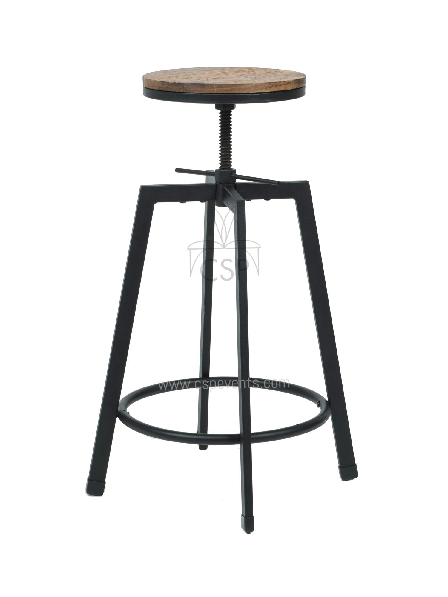 Commercial Seating Products Swivel Backless Bar Stool Chairs, Black