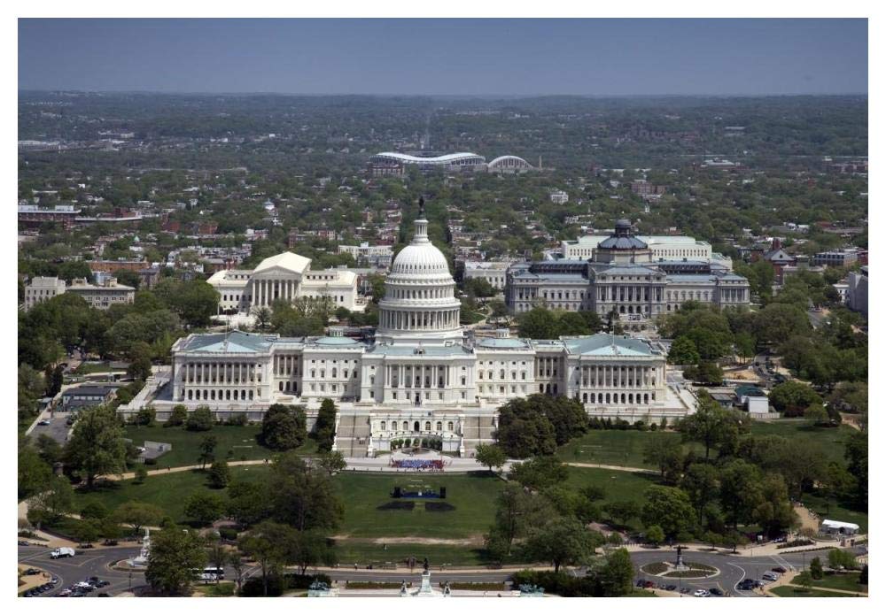 Aerial view, United States Capitol building, Washington, D.C.-Paper Art-50x34”