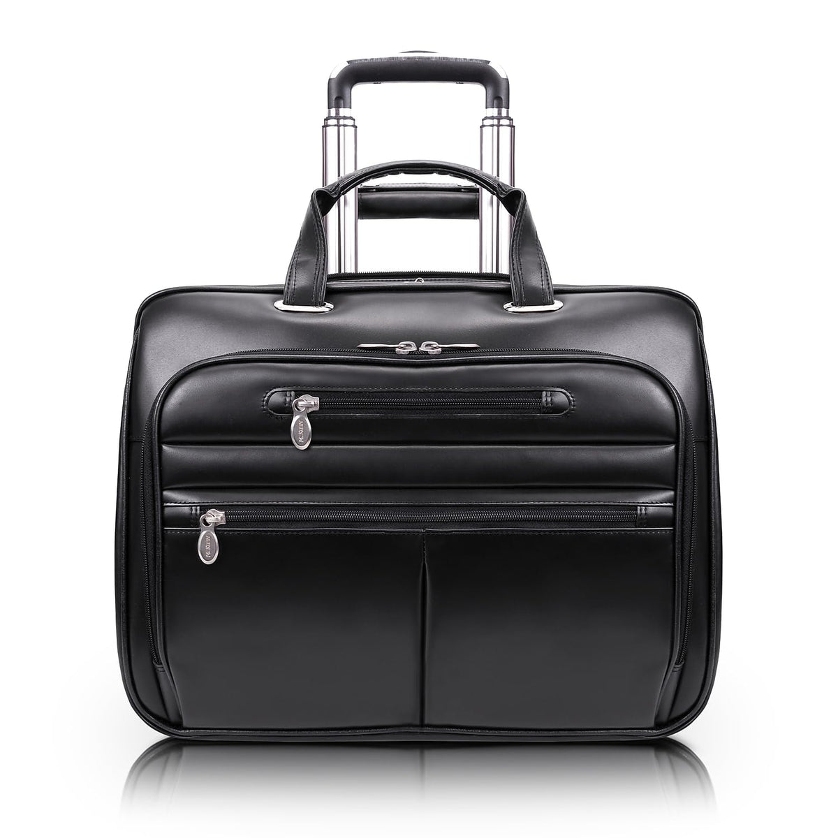 Mcklein Limited Edition Laptop Rolling Briefcase, Black Leather (80505C)