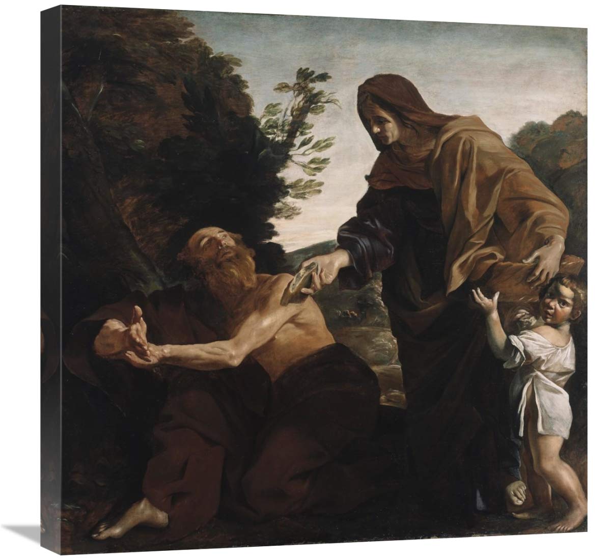 Elijah Receiving Bread from the Widow of Zarephath-Canvas Art-24x24”