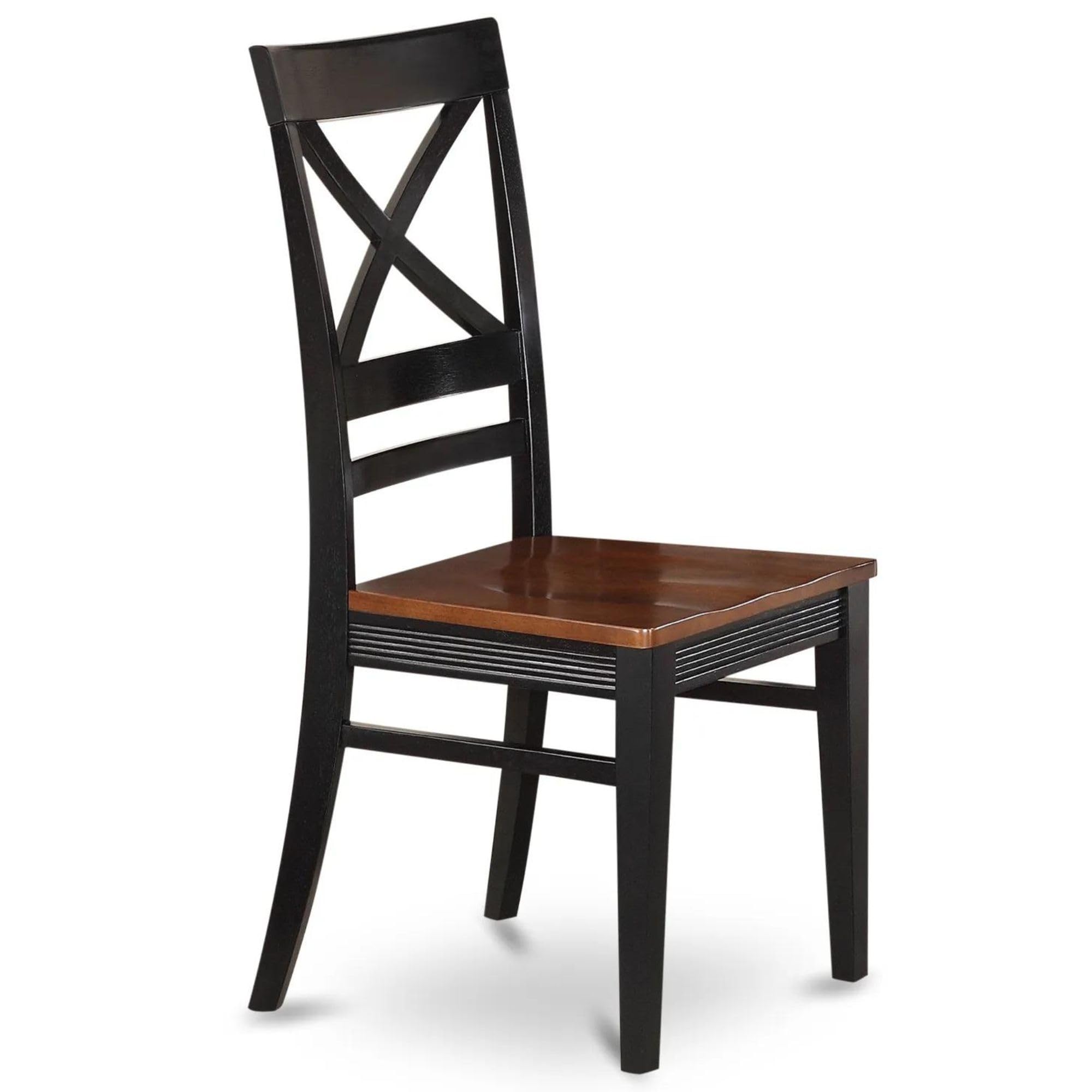 Quincy  Dining  Dining  room  Chair  With  X-Back  in  Black  &  Cherry  Finish,  Set  of  2