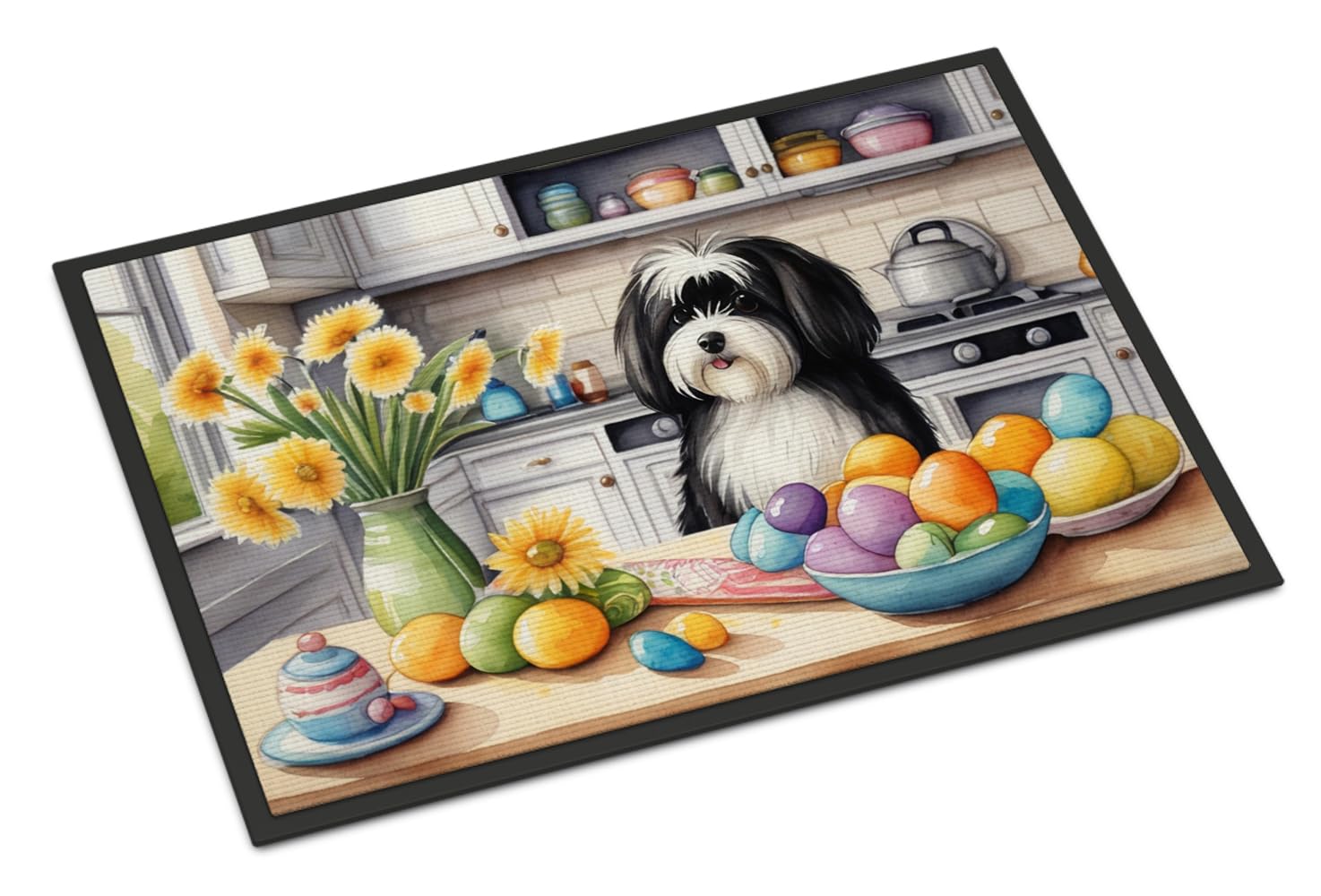 Carolines Treasures DAC6832MAT Decorating Easter Havanese Doormat Front Door Mat Indoor Outdoor Rugs for Entryway, Non Slip Washable Low Pile, 18H X 27W