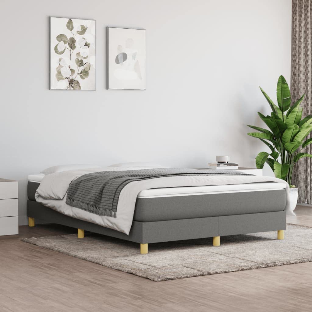 vidaXL Box Spring Bed Frame Light Gray 59.8x79.9??Queen Fabric