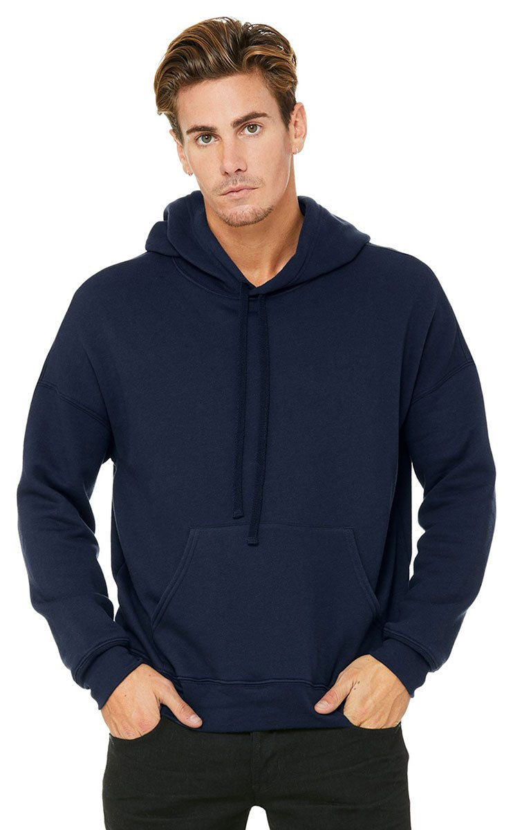 BELLA + CANVAS Unisex Sponge Fleece Drop Shoulder Hoodie - Navy, M