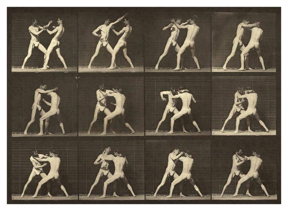 Motion Study: Men Fighting-Paper Art-42x32”