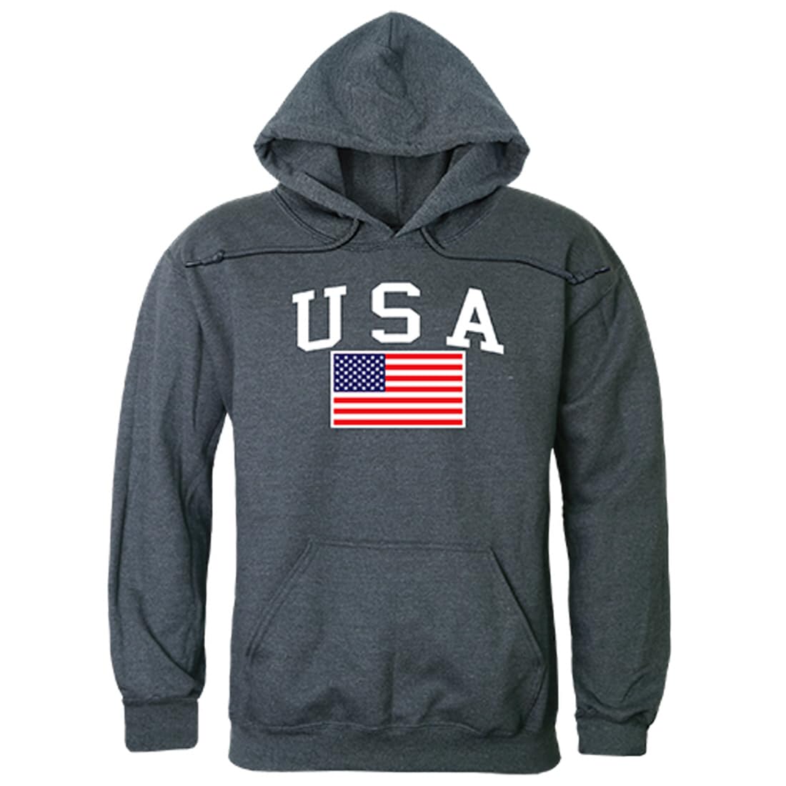 Graphic Pullover, USA & Flag, H.Char, 2X