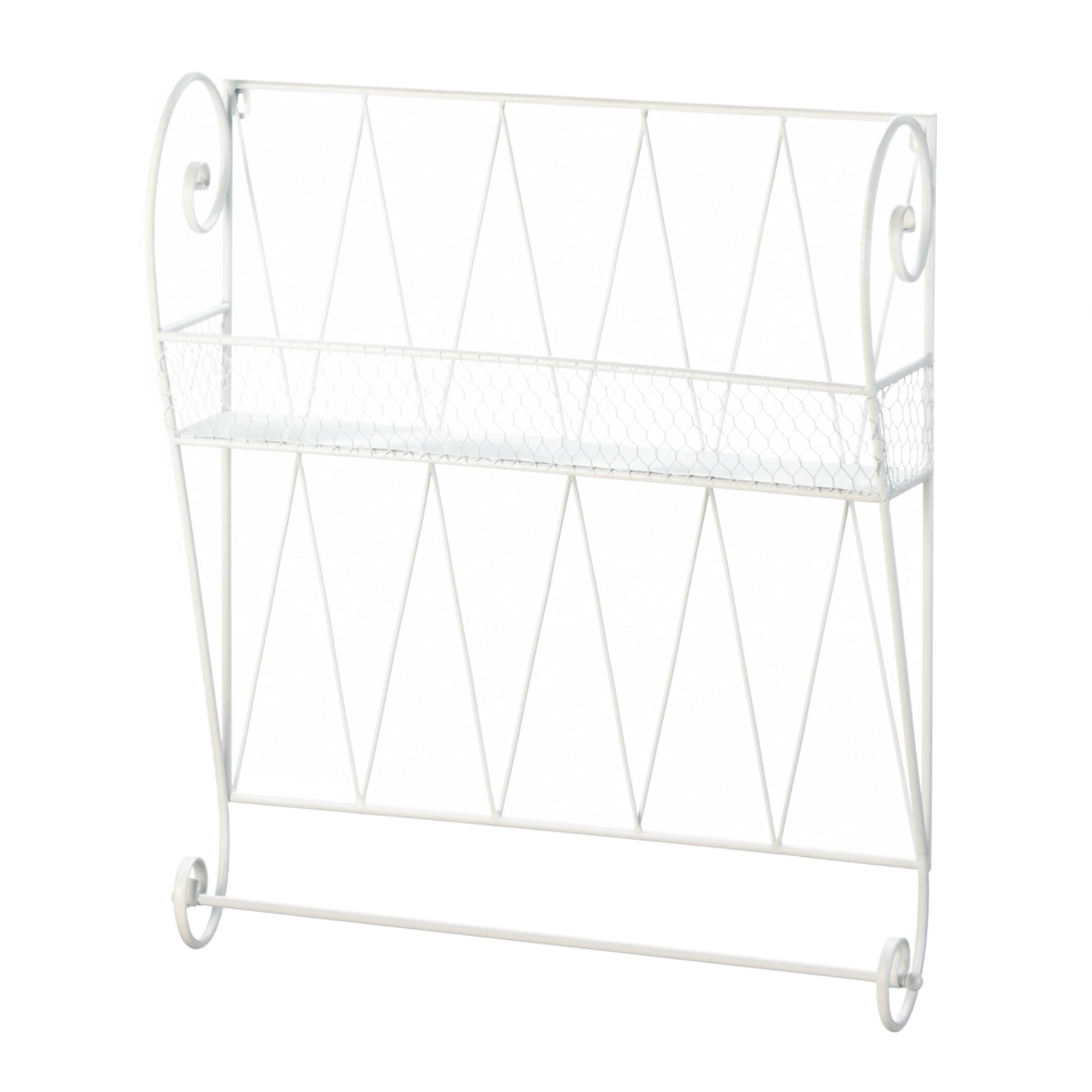 WHITE WIRE WALL SHELF