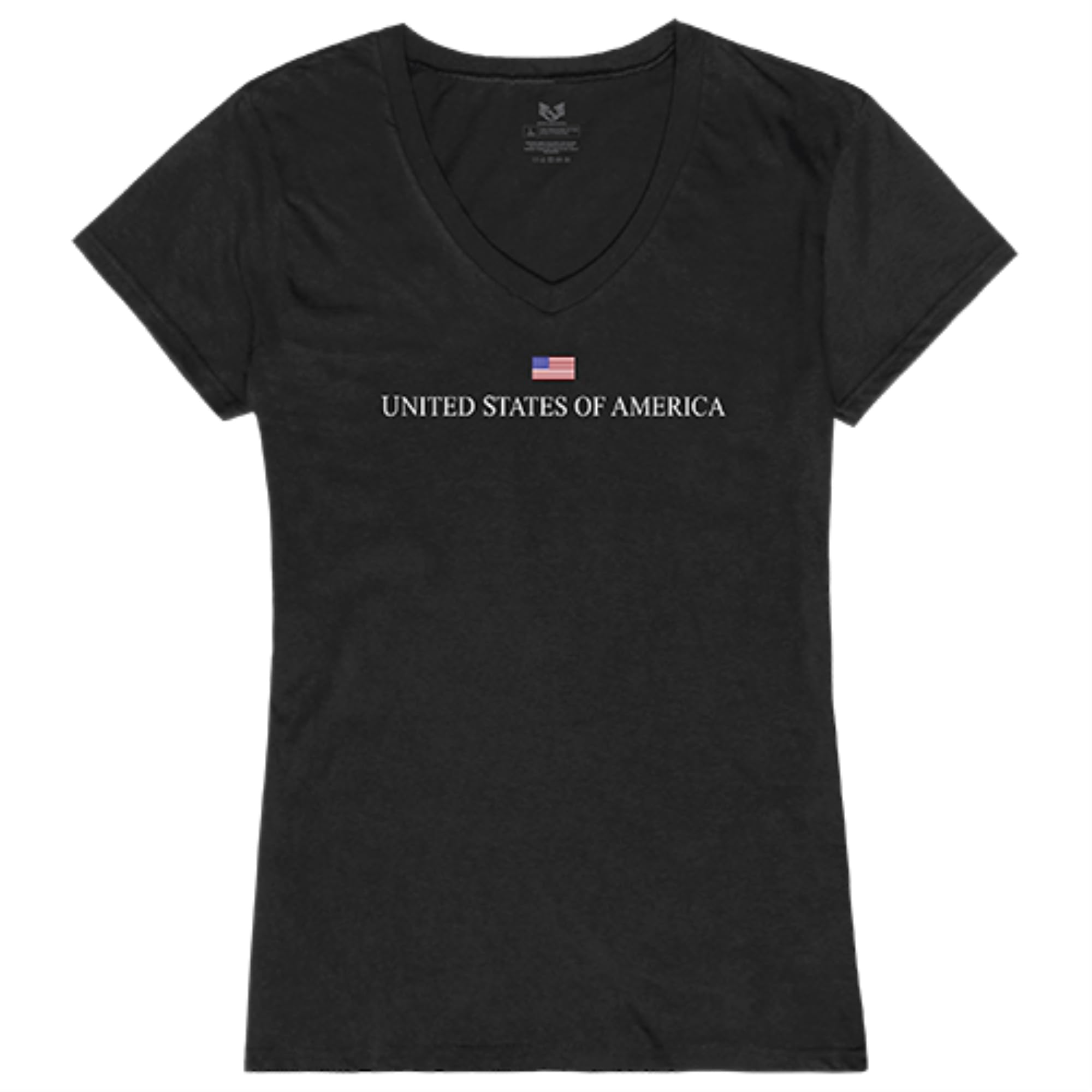 Graphic V-Neck, USA, Black, 2X