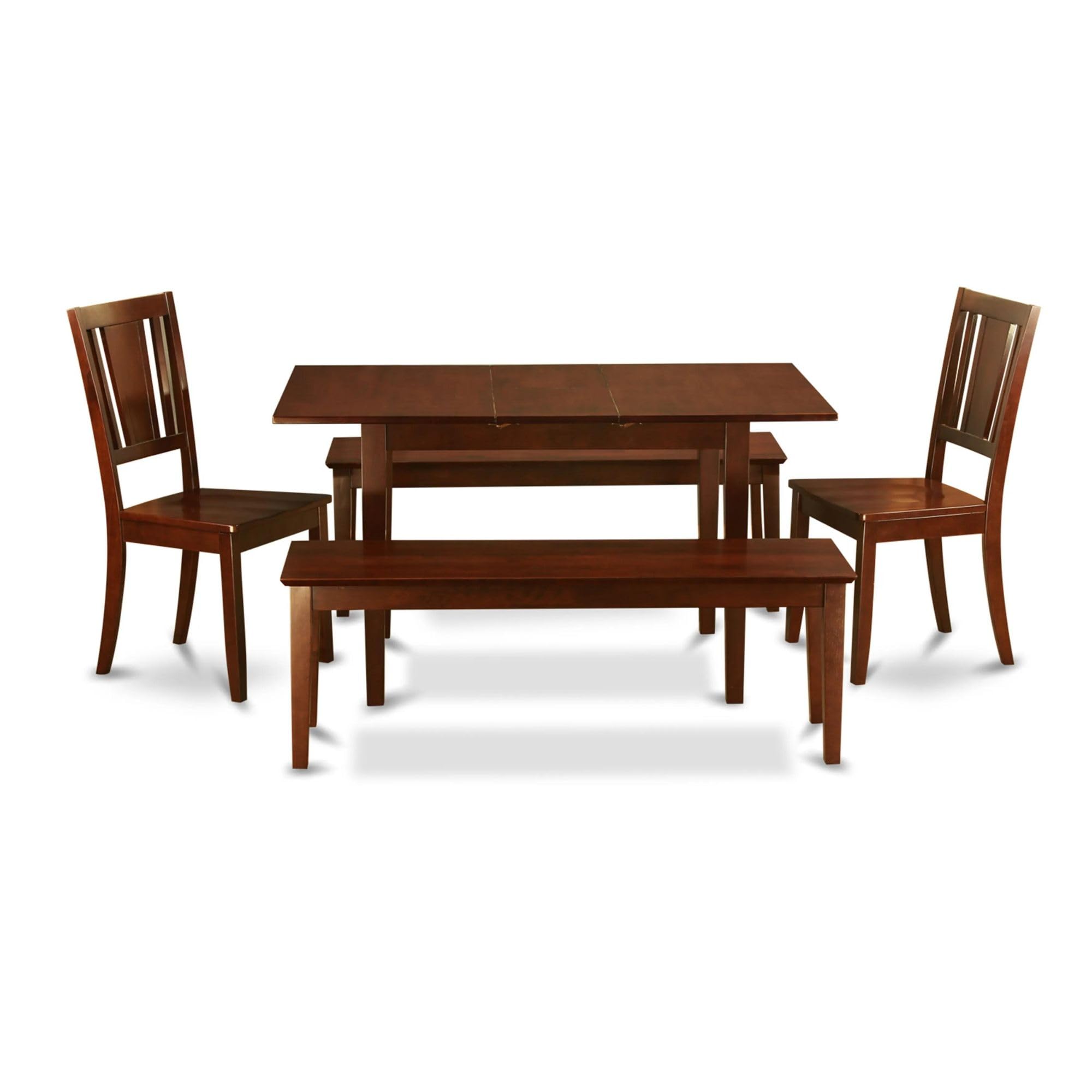 5  PC  dinette  set  for  small  spaces  -  Table  plus  2  Kitchen  Chairs  and  2  Benches