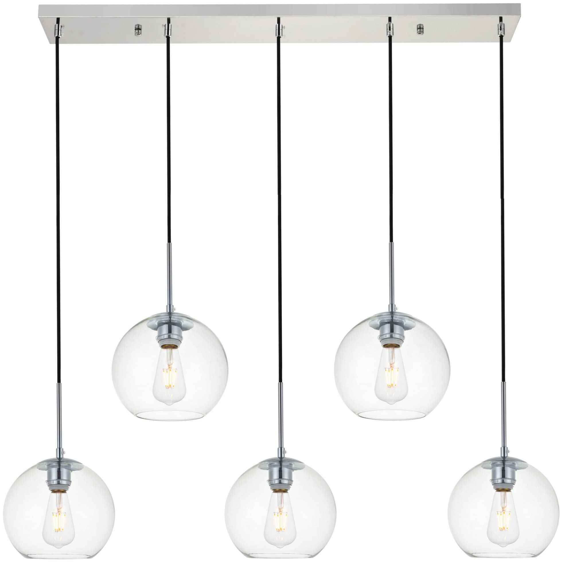 Baxter 5 Lights Chrome Pendant With Clear Glass