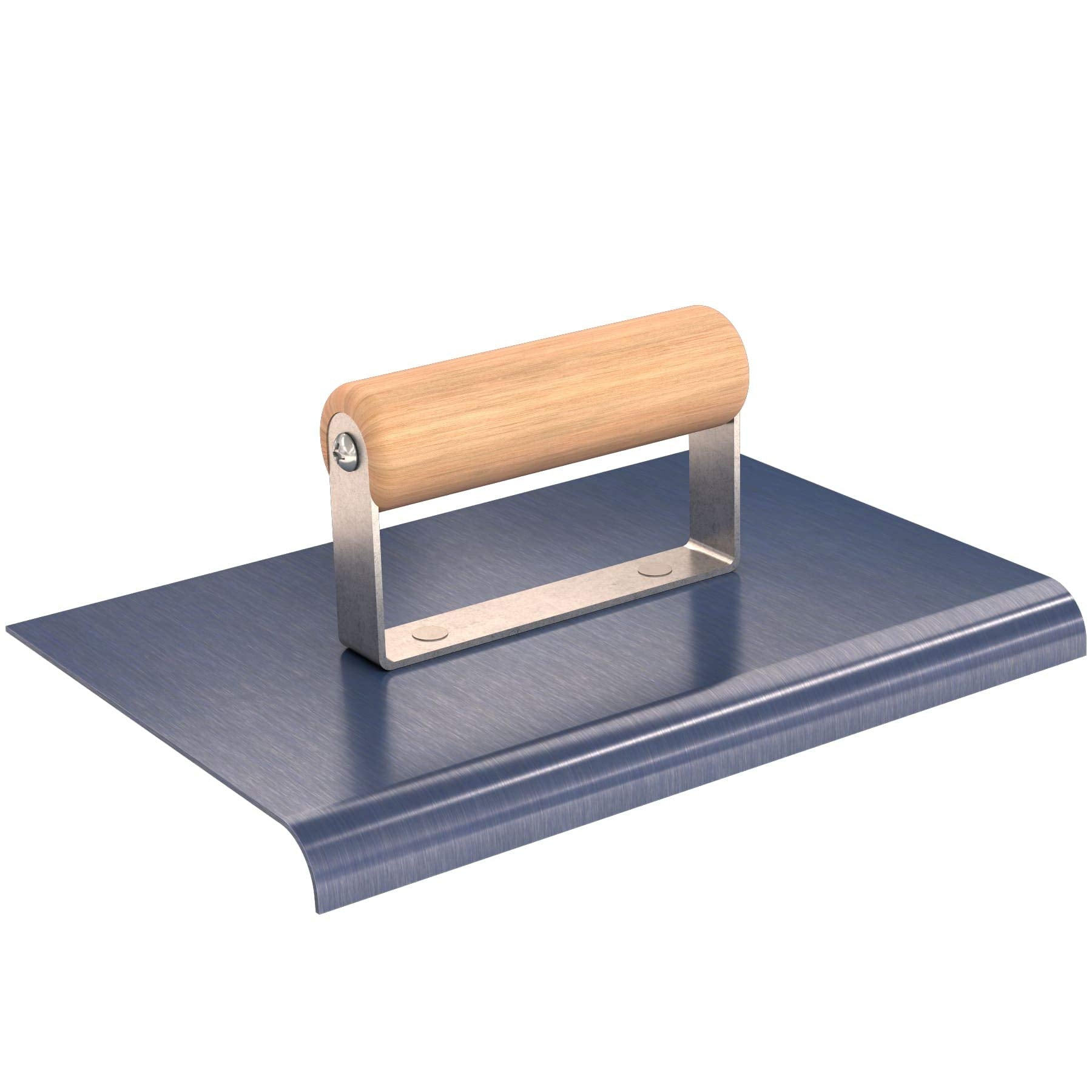 Bon 22-783 Edger - Blue Steel 9-inch X 6-inch - 1/2-inch Radius 5/8-inch Lip Wood Handle