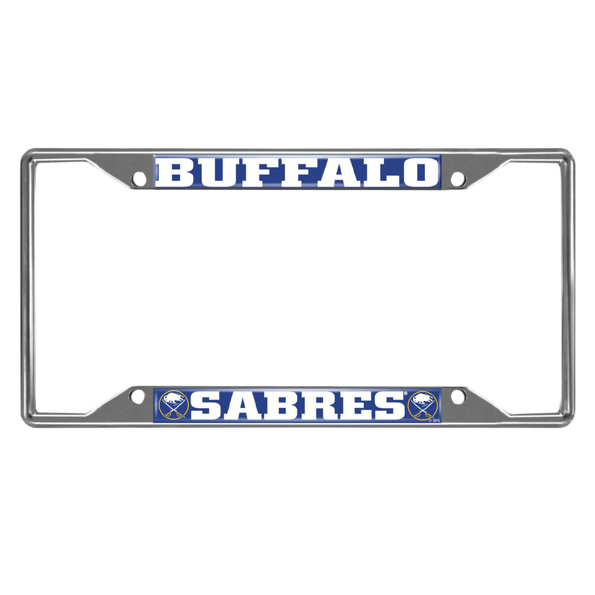 Fanmats 14844 Buffalo Sabres Chrome Metal License Plate Frame, Team Colors, 6.25In X 12.25In