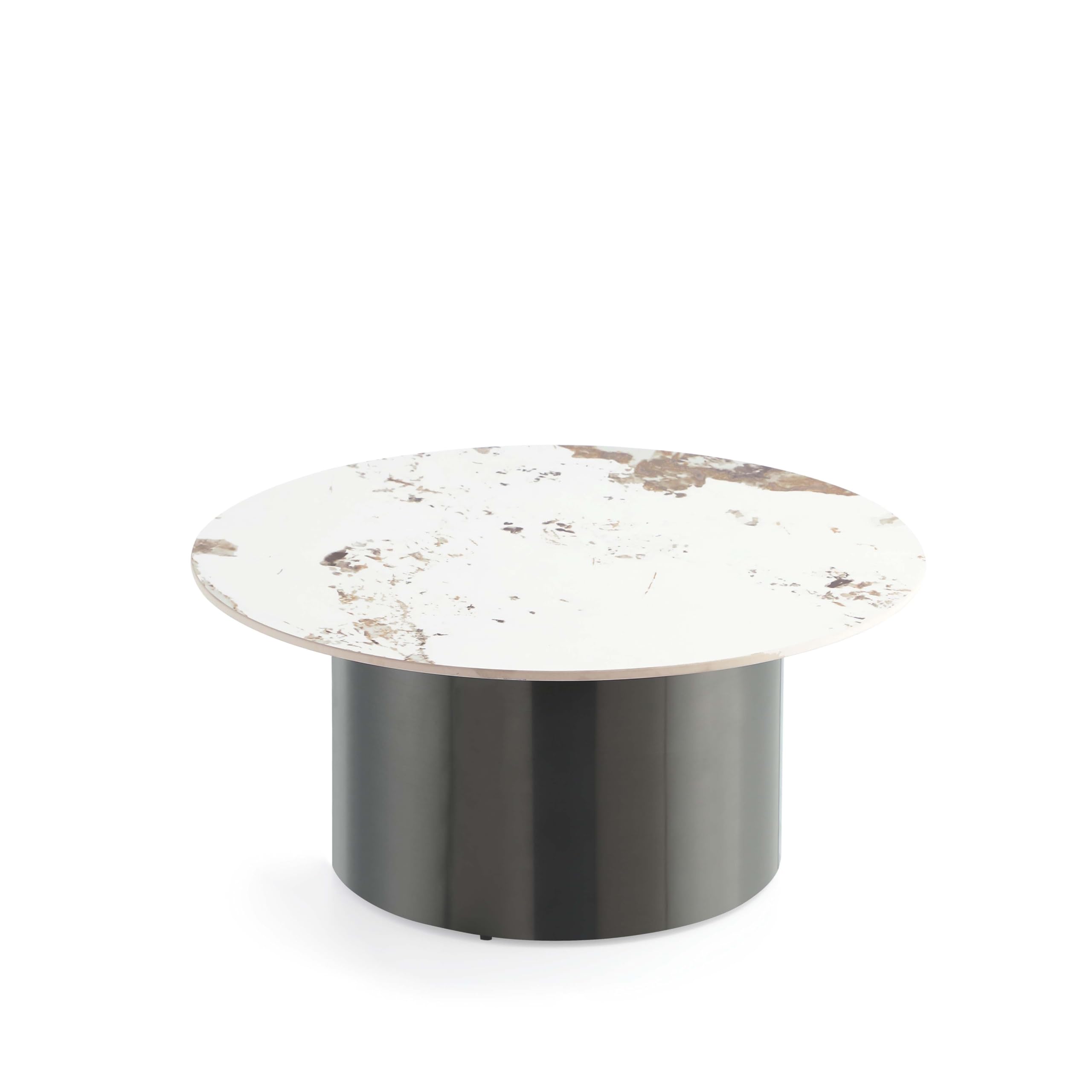 Manhattan Comfort Alondra Coffee Table with Stainless Steel Legs in Black