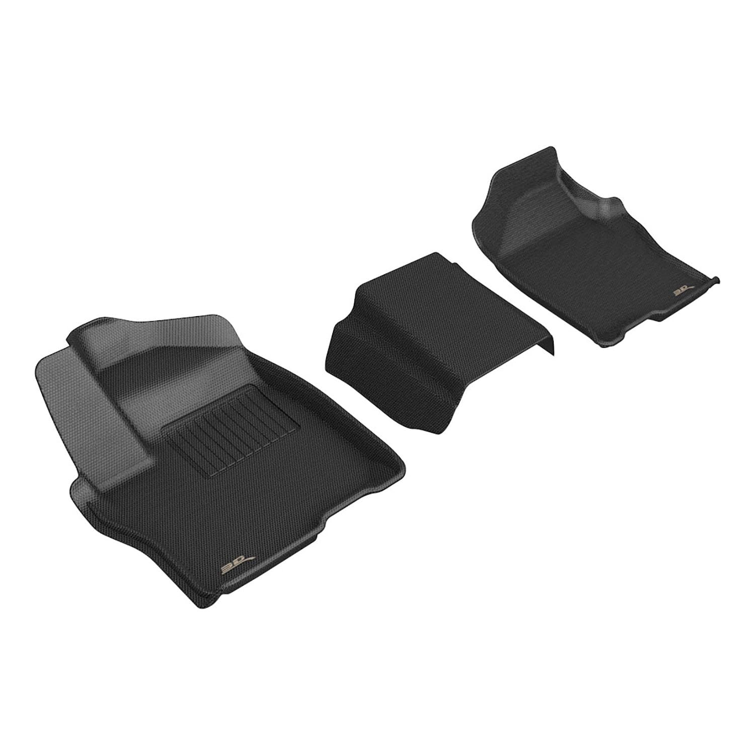 3D MAXpider Compatible with CHEVROLET SILVERADO CREW CAB 2019-2026 / GMC SIERRA CREW CAB 2019-2026 (VINYL FLOOR, BENCH SEAT) KAGU BLACK R1