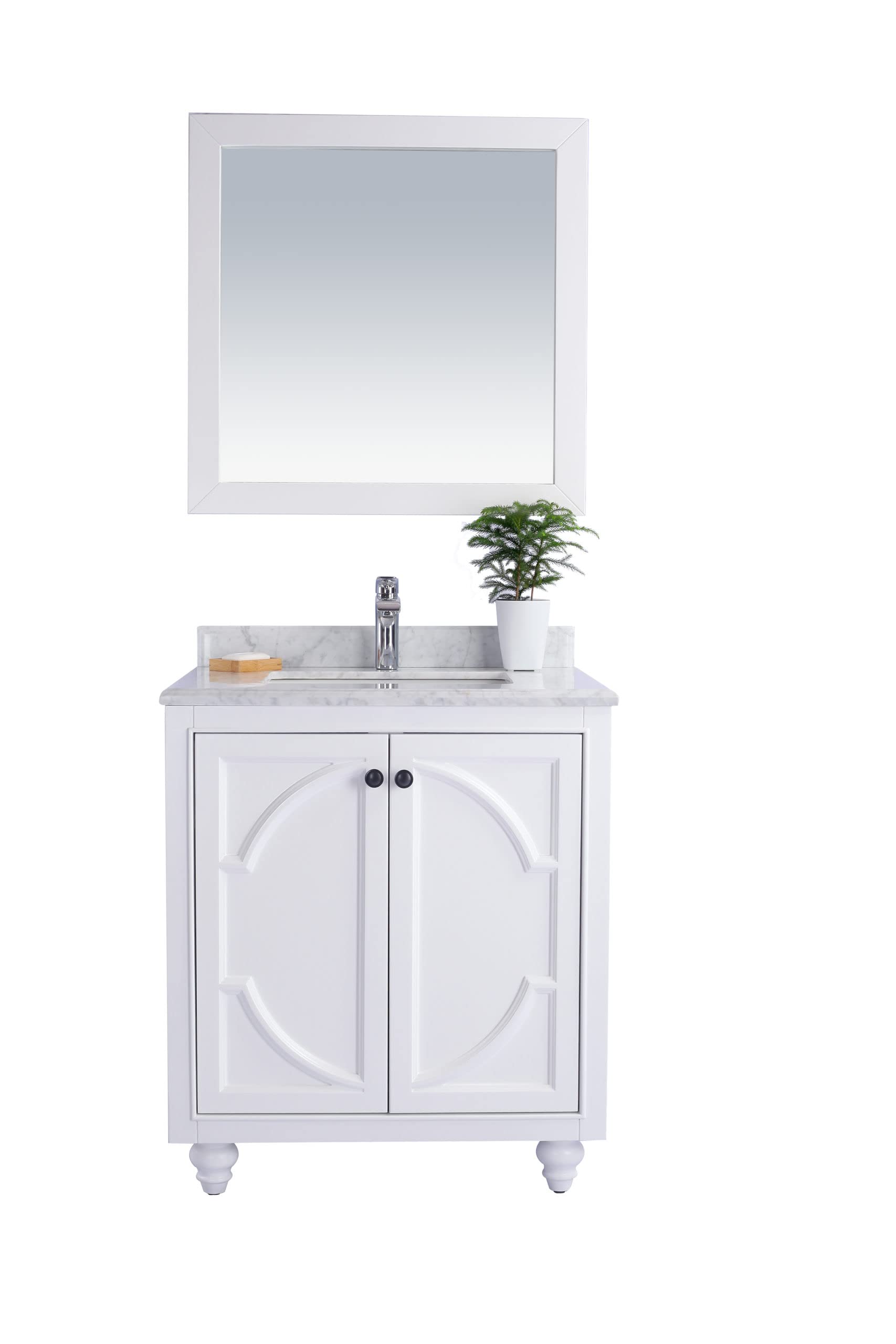 Odyssey - 30 - White Cabinet + White Carrara Marble Countertop