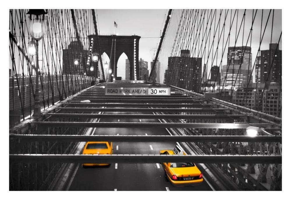 Taxi on Brooklyn Bridge, NYC-Paper Art-32x22”
