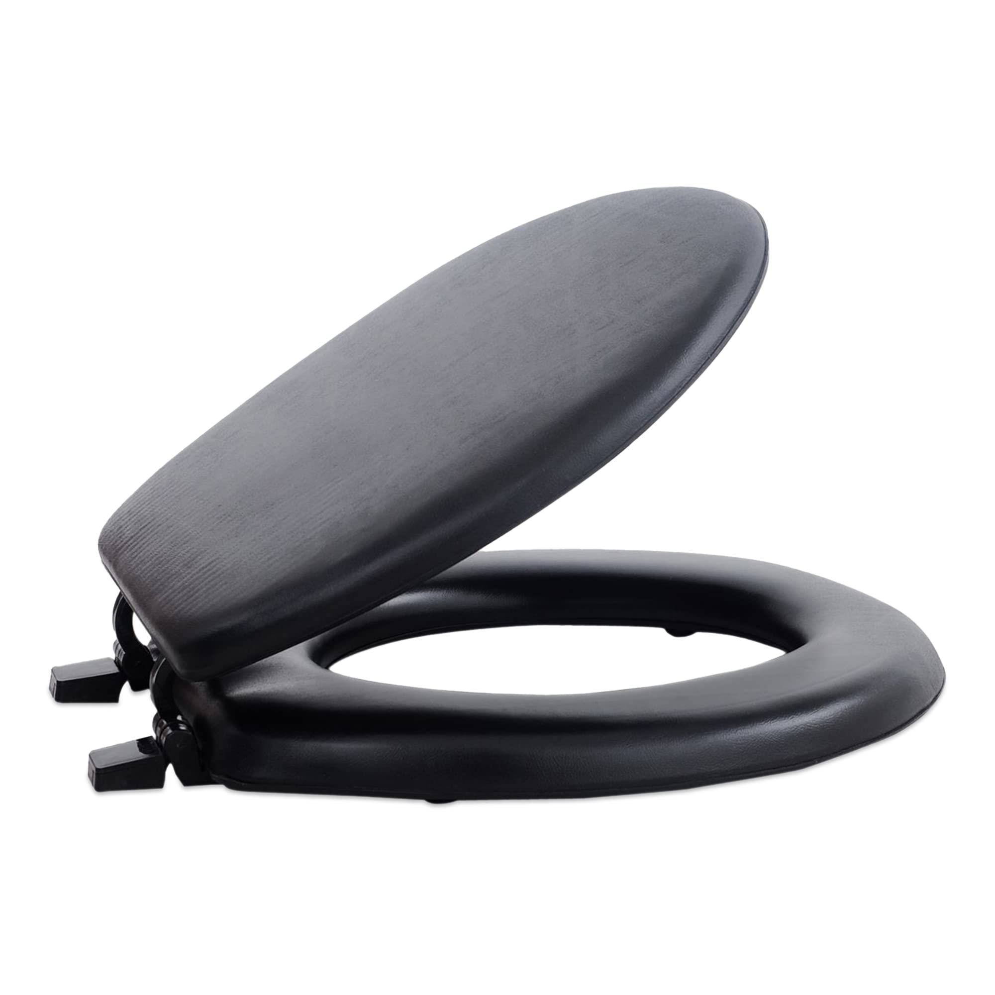 Fantasia 17 Inch Black Soft Standard Vinyl Toilet Seat