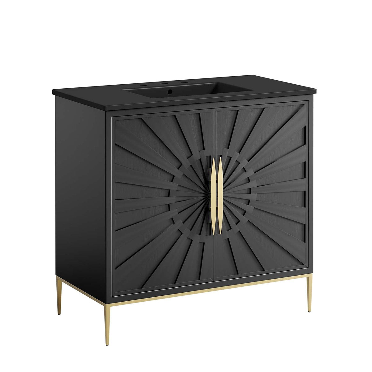 Modway Awaken Bathroom Vanity Cabinet, 36', Black Black