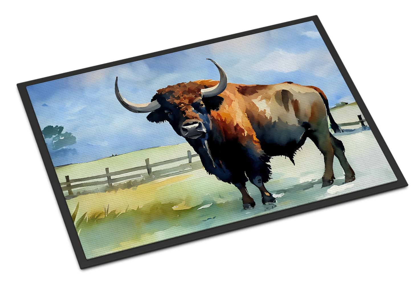 Carolines Treasures DAC2874JMAT American Bison Doormat Front Door Mat Indoor Outdoor Rugs for Entryway, Non Slip Washable Low Pile, 24H X 36W