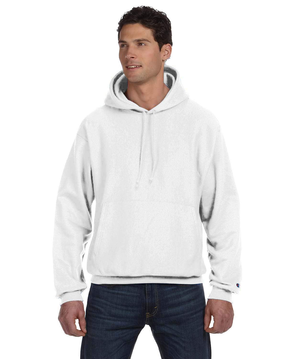 Champion Reverse Weave Hooded Sweatshirt - White, M