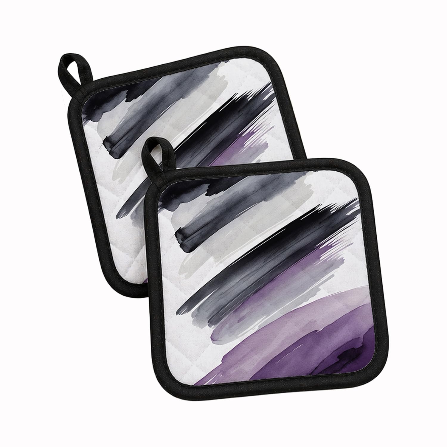 Carolines Treasures Asexual Pride Pot Holder Set of 2 Heat Resistant Quilted Hot Pads 7.5 x 7.5 Inch, Insulated Kitchen Trivets for Cooking & Baking