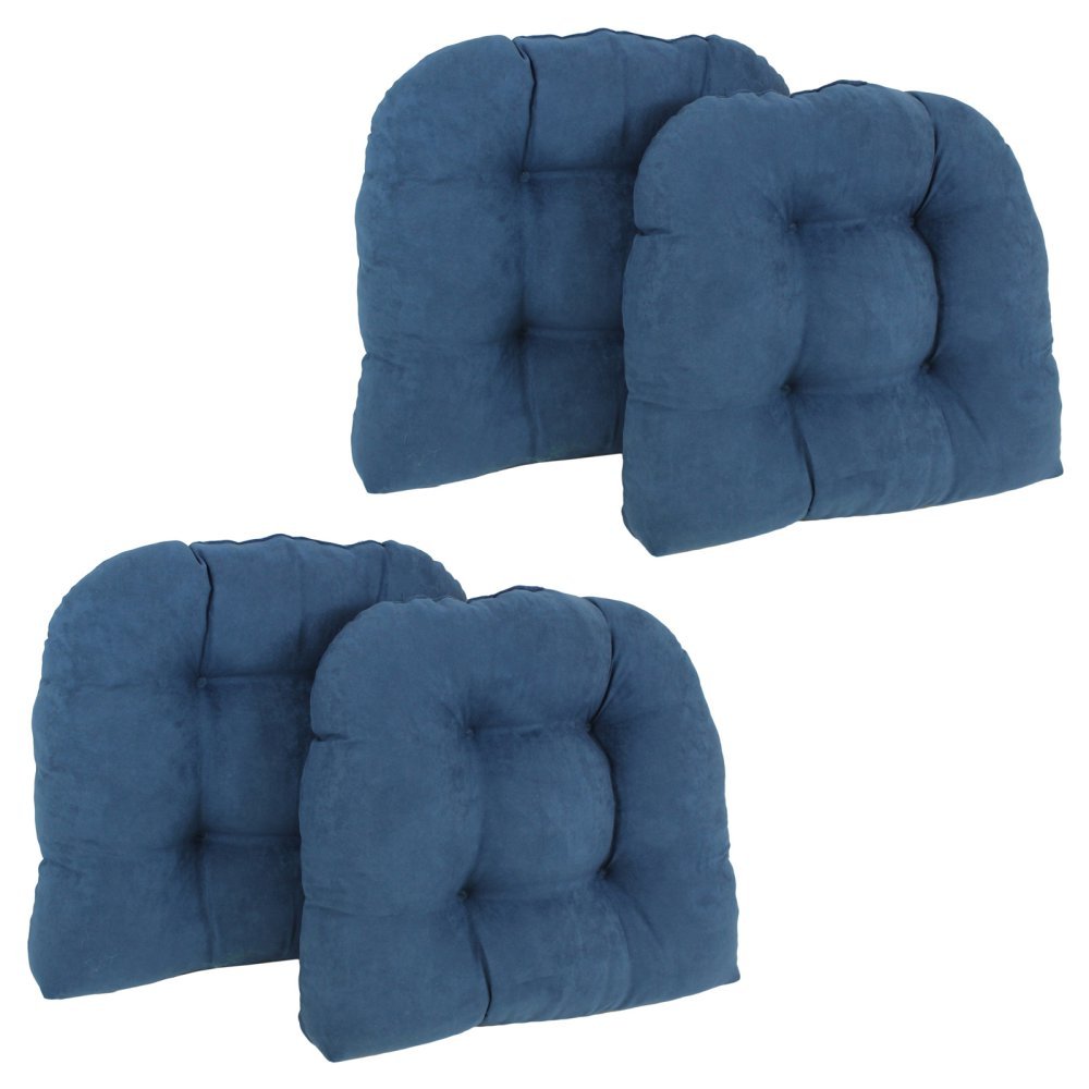 19-inch U-Shaped Micro Suede Tufted Dining Chair Cushions (Set of 4) - Spice