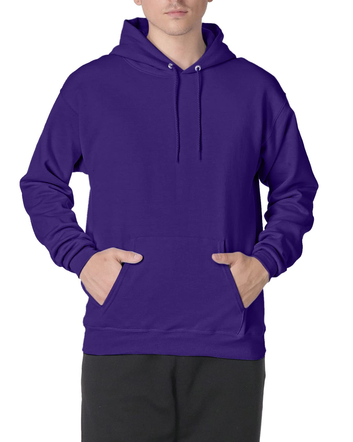 Hanes Comfortblend Ecosmart Pullover Hoodie Sweatshirt, Purple, Small