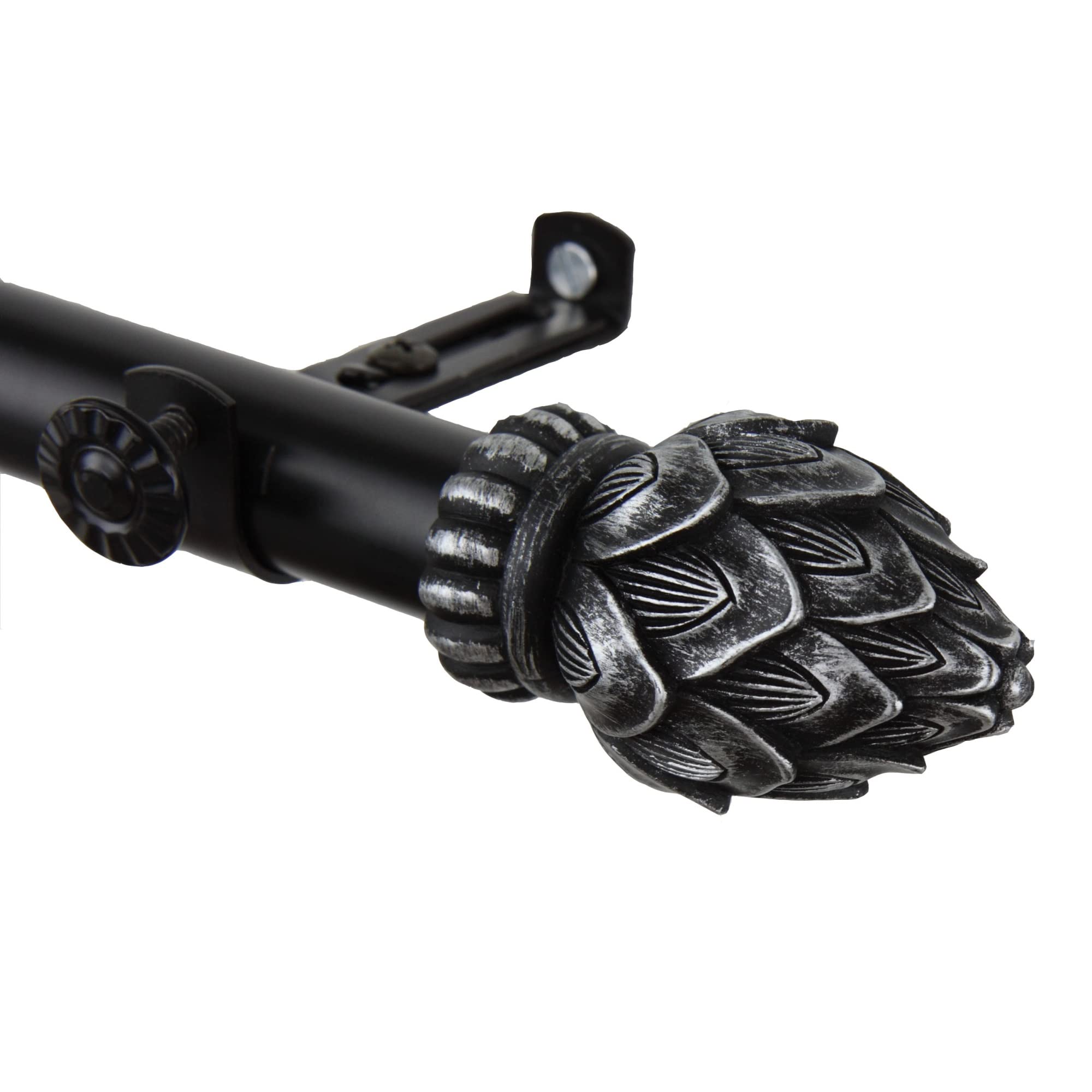 Tilia Curtain Rod 3/4 inch dia. 28-48 - Black