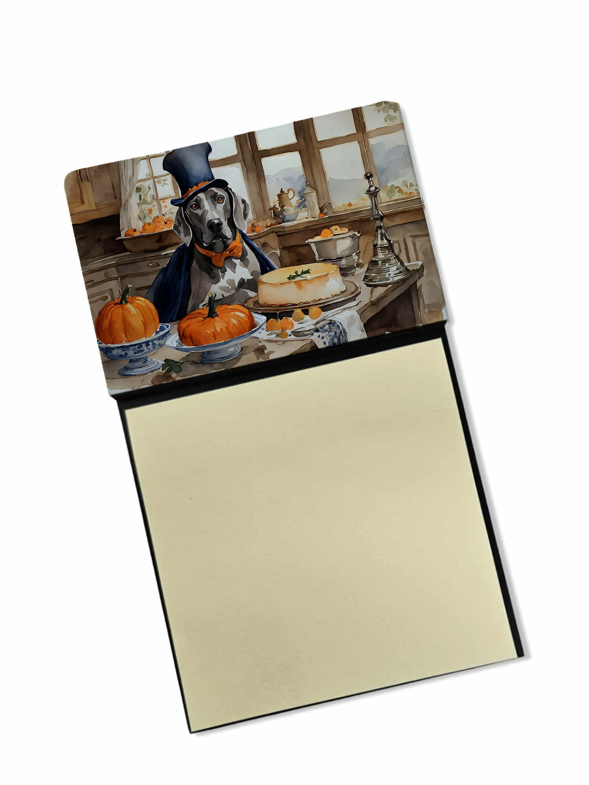 Weimaraner Fall Kitchen Pumpkins Sticky Note Holder