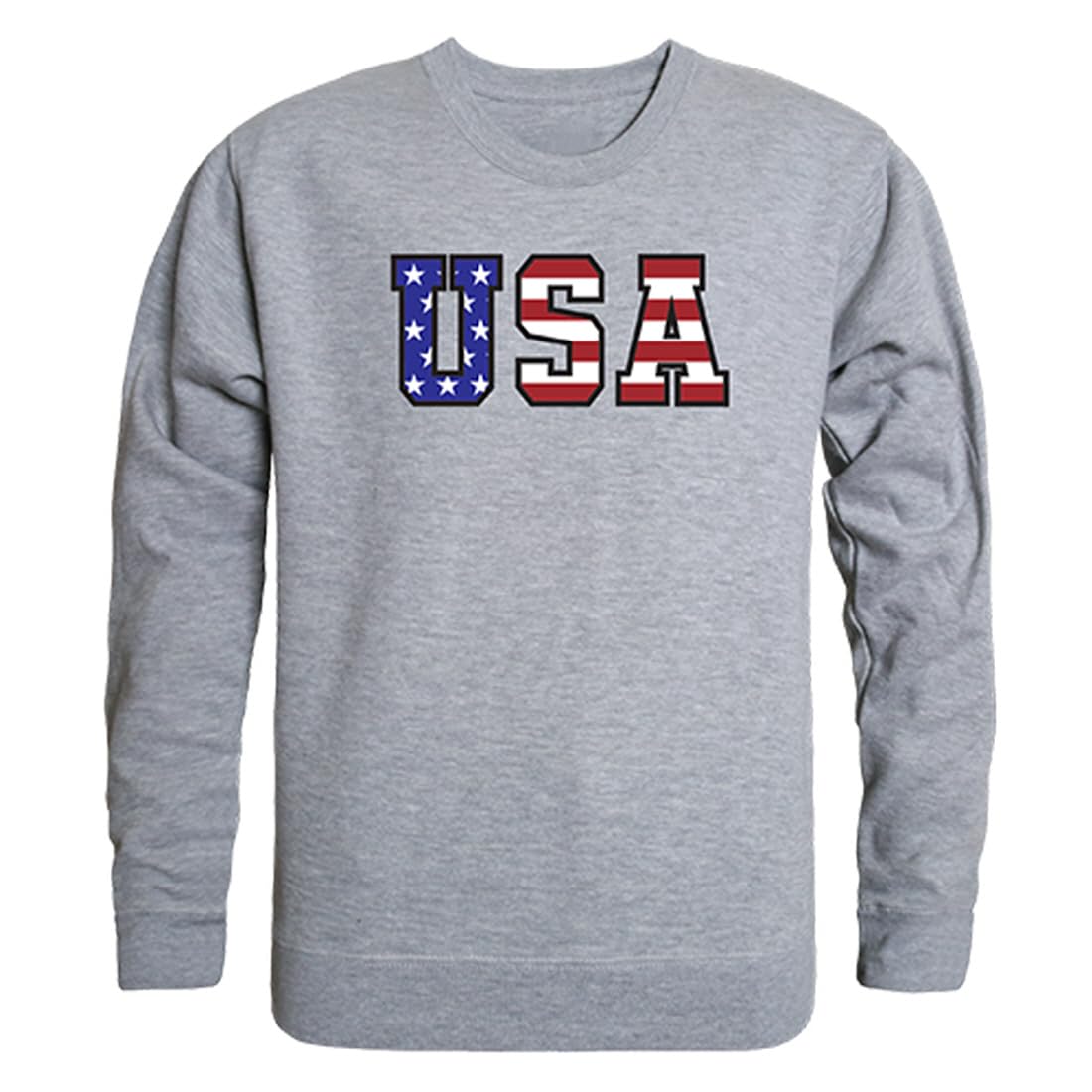 Graphic Crewneck, Flag Text, H.Grey, M