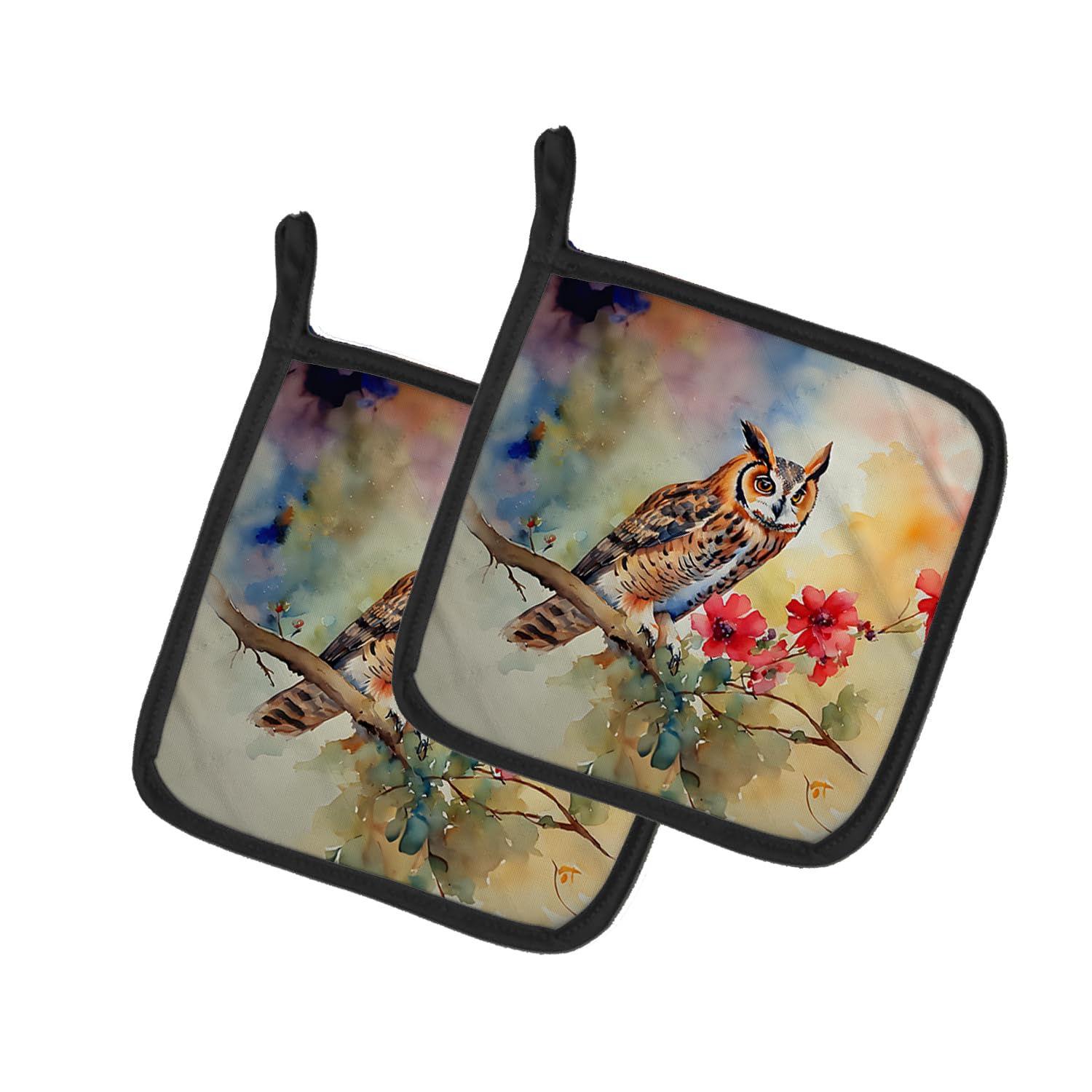Long-Eared Owl Pair of Pot Holders