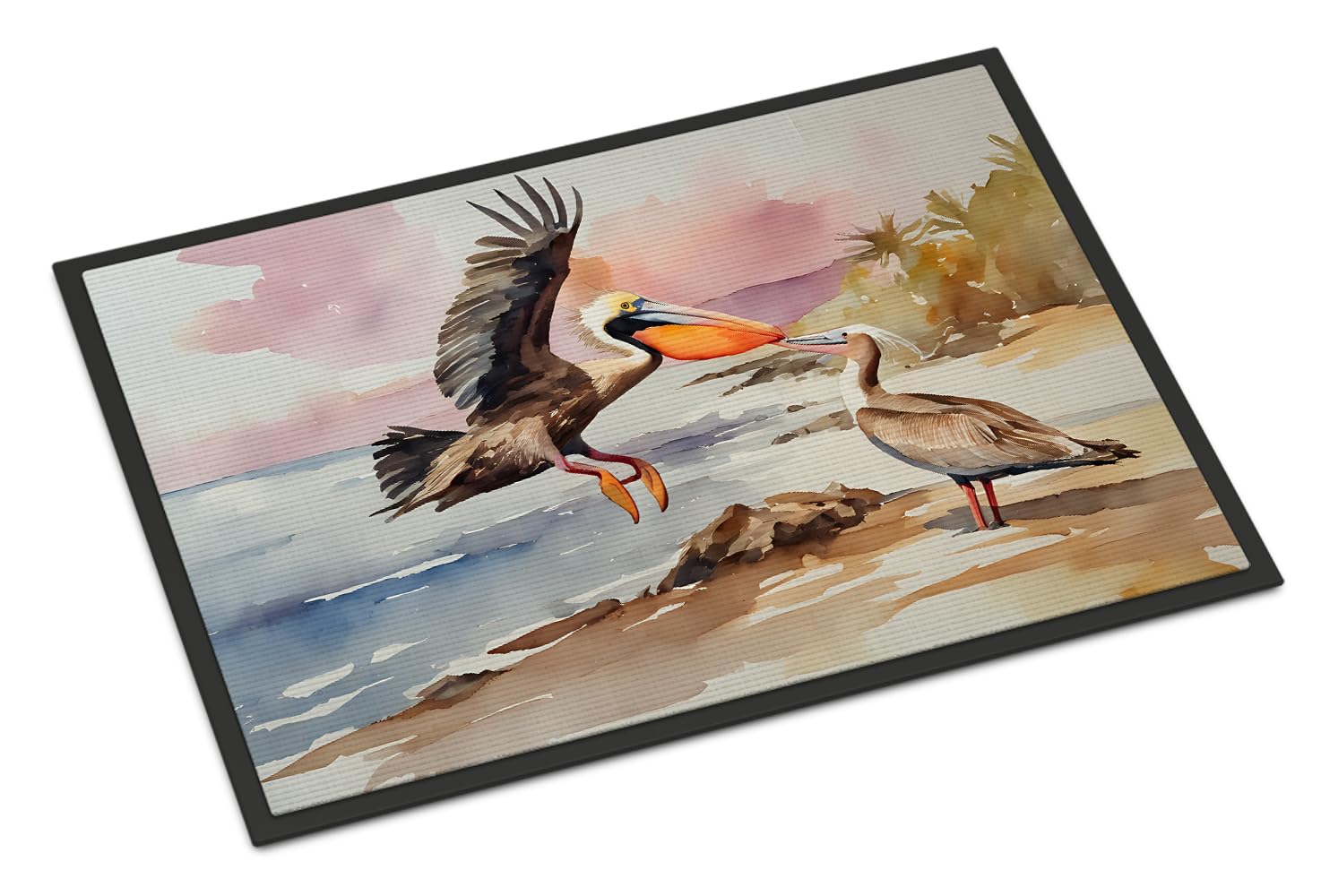 Carolines Treasures DAC2854MAT Pelican Doormat Front Door Mat Indoor Outdoor Rugs for Entryway, Non Slip Washable Low Pile, 18H X 27W