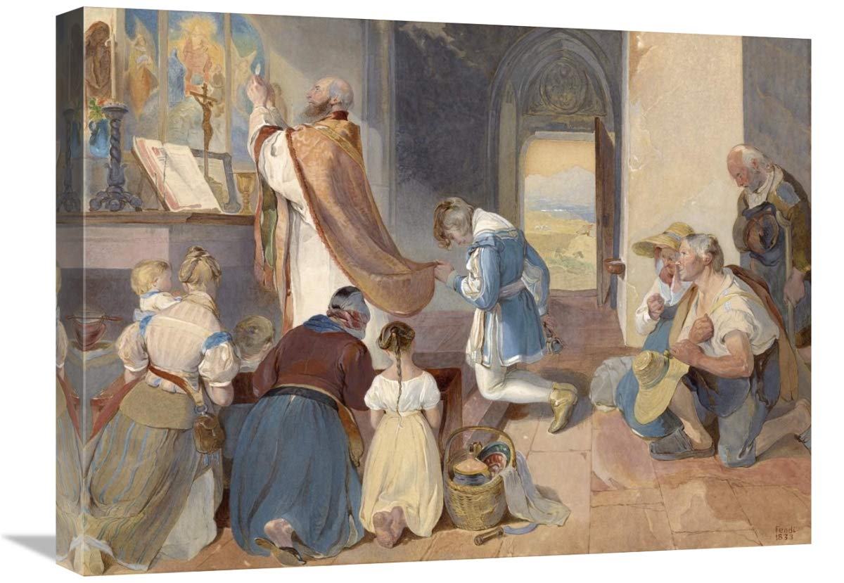 Fridolin Assists with the Holy Mass-Canvas Art-24x18”