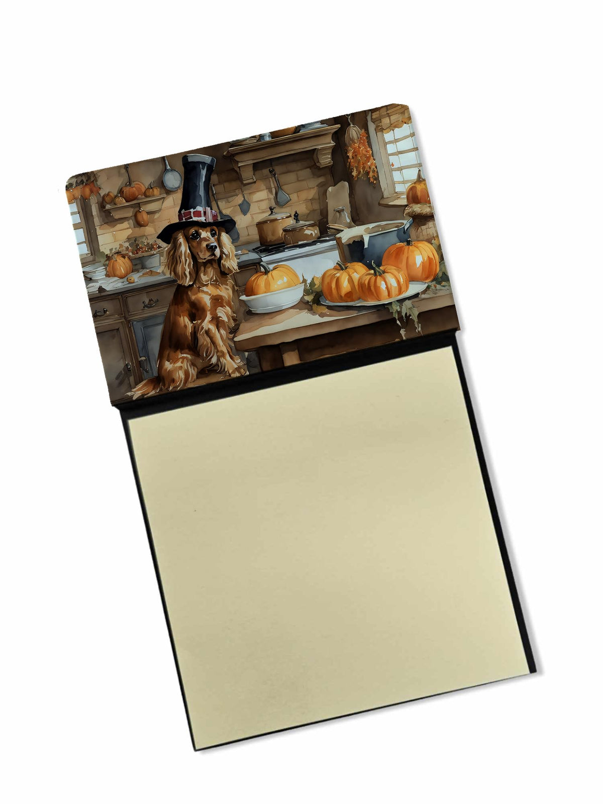 Cocker Spaniel Fall Kitchen Pumpkins Sticky Note Holder