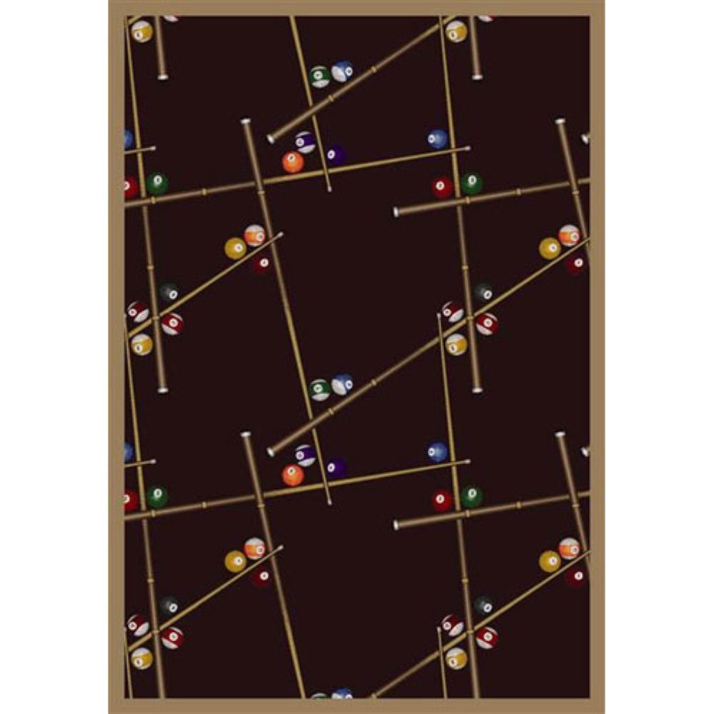 Snookered 310 x 54??area rug in color Burgundy